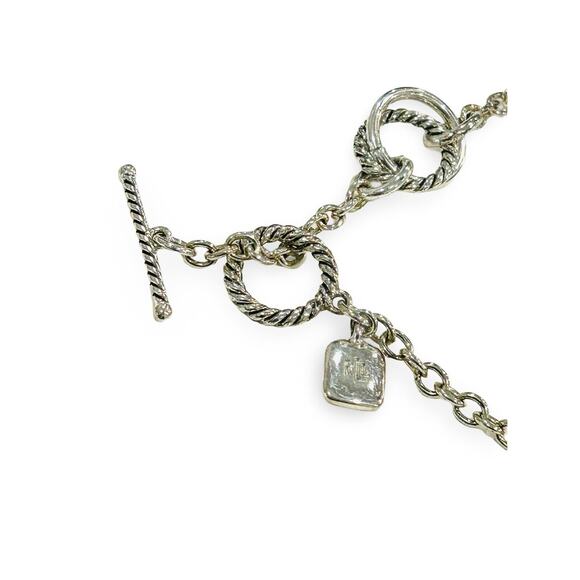 Ralph Lauren Fashion Necklace Oval Links & Rings Metallic Silver Collar Size 17” - Picture 4 of 4